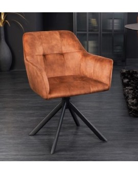 KRZESŁO OBROTOWE LOFT BRĄZOWY WELUR