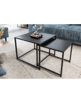 ZESTAW STOLIK&Oacute;W KAWOWYCH SLIM LINE 50/40 CM CZARNY JESION - 2SZT.