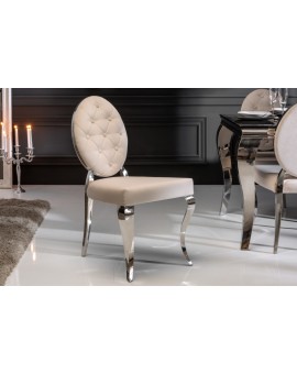 KRZESŁO MODERN BAROCK WELUR BEŻOWE