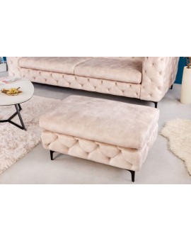 PUF MODERN BAROCK 92X62 CM WELUR BEŻOWY