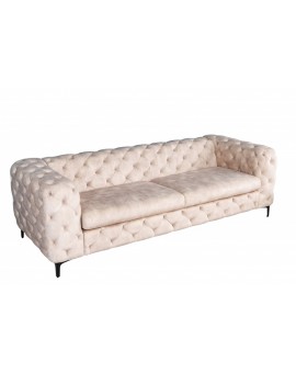 SOFA MODERN BAROCK 3-OSOBOWA WELUR BEŻOWY