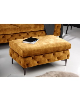 PUF MODERN BAROCK 92X62 CM WELUR MUSZTARDOWY