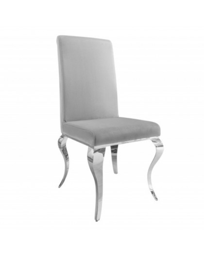 KRZESŁO MODERN BAROCK WELUR SZARE