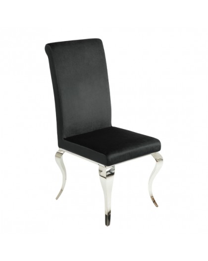 KRZESŁO MODERN BAROCK WELUR CZARNE