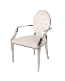 KRZESŁO MODERN BAROCK WELUR BEŻOWE II