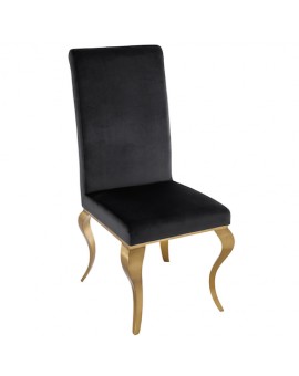KRZESŁO MODERN BAROCK WELUR CZARNE II