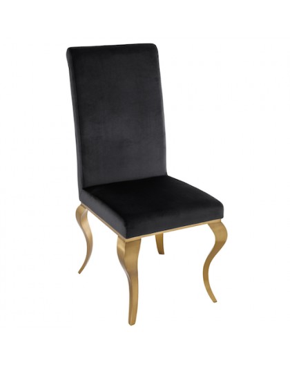 KRZESŁO MODERN BAROCK WELUR CZARNE II
