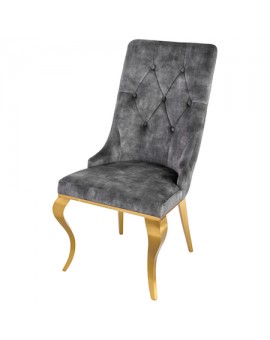 KRZESŁO MODERN BAROCK Z GŁOWĄ LWA SZARY II