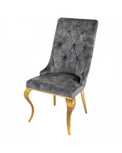 KRZESŁO MODERN BAROCK Z GŁOWĄ LWA SZARY II