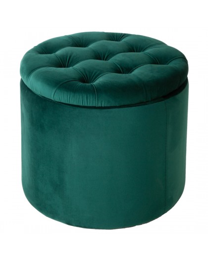 OTWIERANY PUF MODERN BAROCK WELUR ZIELONY 