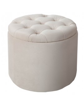 OTWIERANY PUF MODERN BAROCK WELUR BEŻOWY