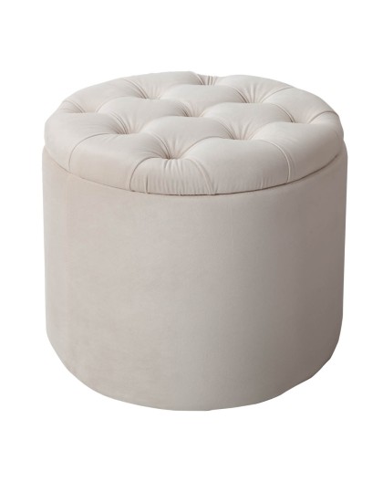 OTWIERANY PUF MODERN BAROCK WELUR BEŻOWY