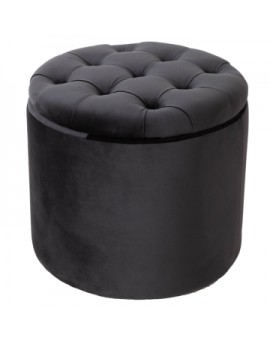 OTWIERANY PUF MODERN BAROCK WELUR CZARNY