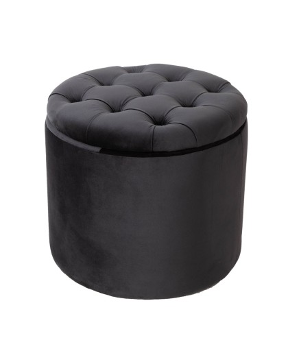 OTWIERANY PUF MODERN BAROCK WELUR CZARNY