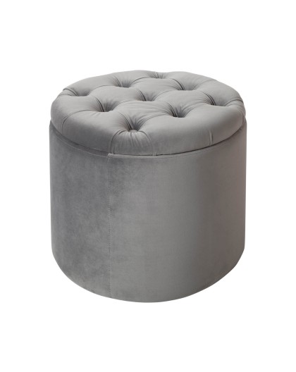 OTWIERANY PUF MODERN BAROCK WELUR SZARY