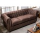 SOFA 3-OSOBOWA CHESTERFIELD BRĄZOWA 210 CM