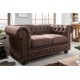 SOFA 2-OSOBOWA CHESTERFIELD BRĄZOWA 150 CM