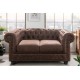 SOFA 2-OSOBOWA CHESTERFIELD BRĄZOWA 150 CM