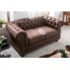 SOFA 2-OSOBOWA CHESTERFIELD BRĄZOWA 150 CM