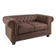 SOFA 2-OSOBOWA CHESTERFIELD BRĄZOWA 150 CM