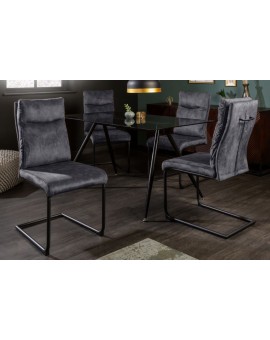 KRZESŁO COMFORT WELUR SZARY