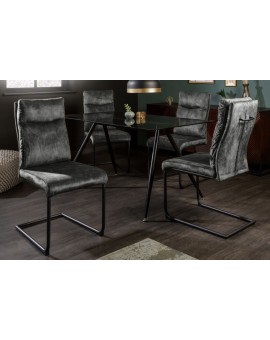 KRZESŁO COMFORT II WELUR SZARY