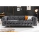 SOFA MODERN BAROCK 240 CM AKSAMIT SZARY