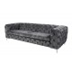 SOFA MODERN BAROCK 240 CM AKSAMIT SZARY