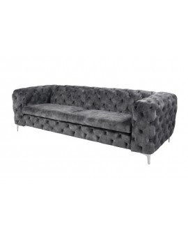 SOFA MODERN BAROCK 240 CM AKSAMIT SZARY