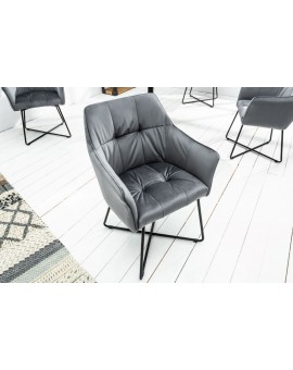 KRZESŁO LOFT II WELUR SZARY