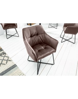 KRZESŁO LOFT WELUR BRĄZOWY