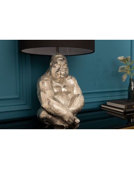 LAMPA STOŁOWA GORILLA 60 CM SREBRNA PODSTAWA