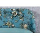 ŁAWKA BOUTIQUE 130CM WZÓR KWIATOWY TURKUSOWY WELUR