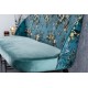 ŁAWKA BOUTIQUE 130CM WZÓR KWIATOWY TURKUSOWY WELUR