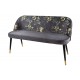 ŁAWKA BOUTIQUE 130CM WZÓR KWIATOWY SZARY WELUR
