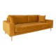 SOFA LIDO 3-OSOBOWA MUSZTARDOWY WELUR
