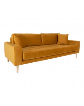SOFA LIDO 3-OSOBOWA MUSZTARDOWY WELUR