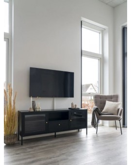 SZAFKA RTV DALBY 150X35 CM METALOWA CZARNA