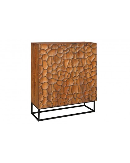 KOMODA VULCANO MOZAIKA 100X38 CM MANGO CZARNO-BRĄZOWA