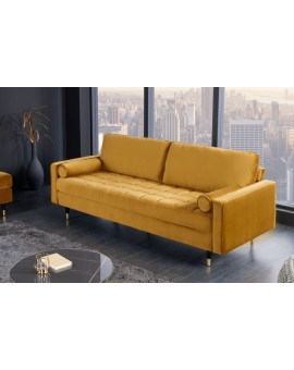 SOFA 3-OSOBOWA COSY VELVET MUSZTARDOWA 225 CM