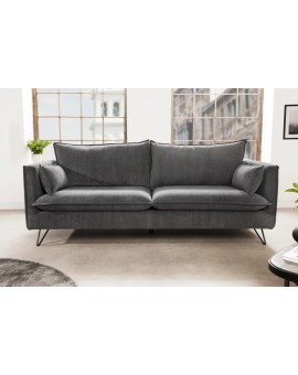 SOFA 3-OSOBOWA ROCCO 194X82 CM SZTRUKS CIEMNOSZARY