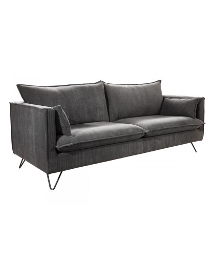 SOFA 3-OSOBOWA ROCCO 194X82 CM SZTRUKS CIEMNOSZARY