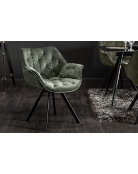 KRZESŁO OBROTOWE DUTCH COMFORT WELUR CIEMNOZIELONY