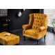 PUF CHESTERFIELD 80X45 CM WELUR MUSZTARDOWY