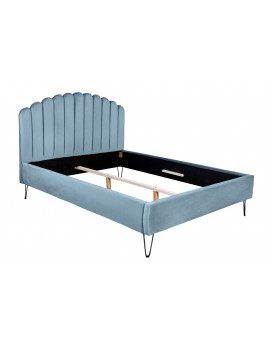 ŁÓŻKO PEARL155X213 CM WELUR NIEBIESKE