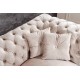 SOFA PARIS CHESTERFIELD 225X98 CM WELUR BEŻOWA