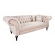 SOFA PARIS CHESTERFIELD 225X98 CM WELUR BEŻOWA