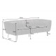 SOFA NOBLESSE 225X90CM WELUR BEŻOWY