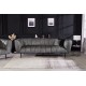 SOFA NOBLESSE 225X90CM WELUR BEŻOWY