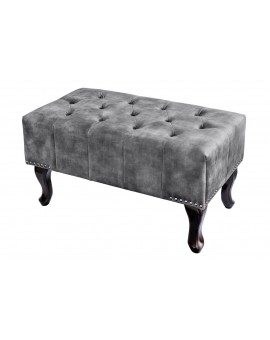 PUF CHESTERFIELD 80X45 CM WELUR ANTRACYTOWY